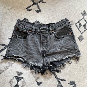 Levi’s | Size 28 | Distressed Charcoal Denim Shorts